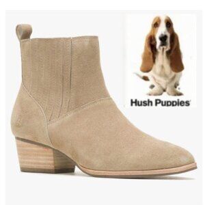 Hush Puppies Sierra Chelsea Boots Taupe Suede Comfort Size 7